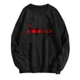 thumbnail image 3 of Wycnly Womens Valentine's Day Sweatshirt Womens Crewneck Sweatshirts Valentine's Day Fashion Plaid Love Letter Print Pullover Sweater Ladies Girls Loose Long Sleeve Blouses Tops, 3 of 3