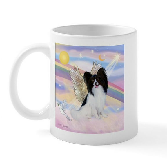 CafePress - Papillon Angel In Clouds Mug - 11 oz Ceramic Mug - Novelty Coffee Tea Cup