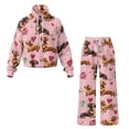 thumbnail image 4 of SCRAWLGOD Valentine's Day Decor Dachshund Heart Box Print Pink Women's 2 Piece Lounge Set Travel Casual Outfits Tracksuit Comfy Turtleneck Sweatshirt Wide Leg Loungewear Baggy Comfy Sweatsuit, L, 4 of 7