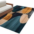 thumbnail image 2 of 3'x5' Area Rugs, Turquoise Orange Indoor Outdoor Area Rug for Living Room Bedroom, Geometric Modern Abstract Art Washable Bathroom Rugs Kitchen Floor Carpet Mats Home Decor Aesthetic, 2 of 8