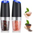 thumbnail image 1 of Electric Gravity Salt and Pepper Grinder, Rechargeable Automatic Salt and Pepper Mill Set with One-Hand Operation, Adjustable Coarseness and LED Light, 2-Pack, Black, 1 of 7