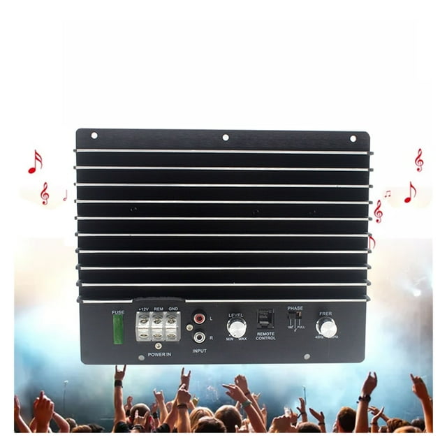 12V 1500W Mono Car Audio Amplifier Powerful Bass Subwoofer Amplifier Board Player Automotive Amplifier Module 3D Crystal Power ,Efficient Heatsink