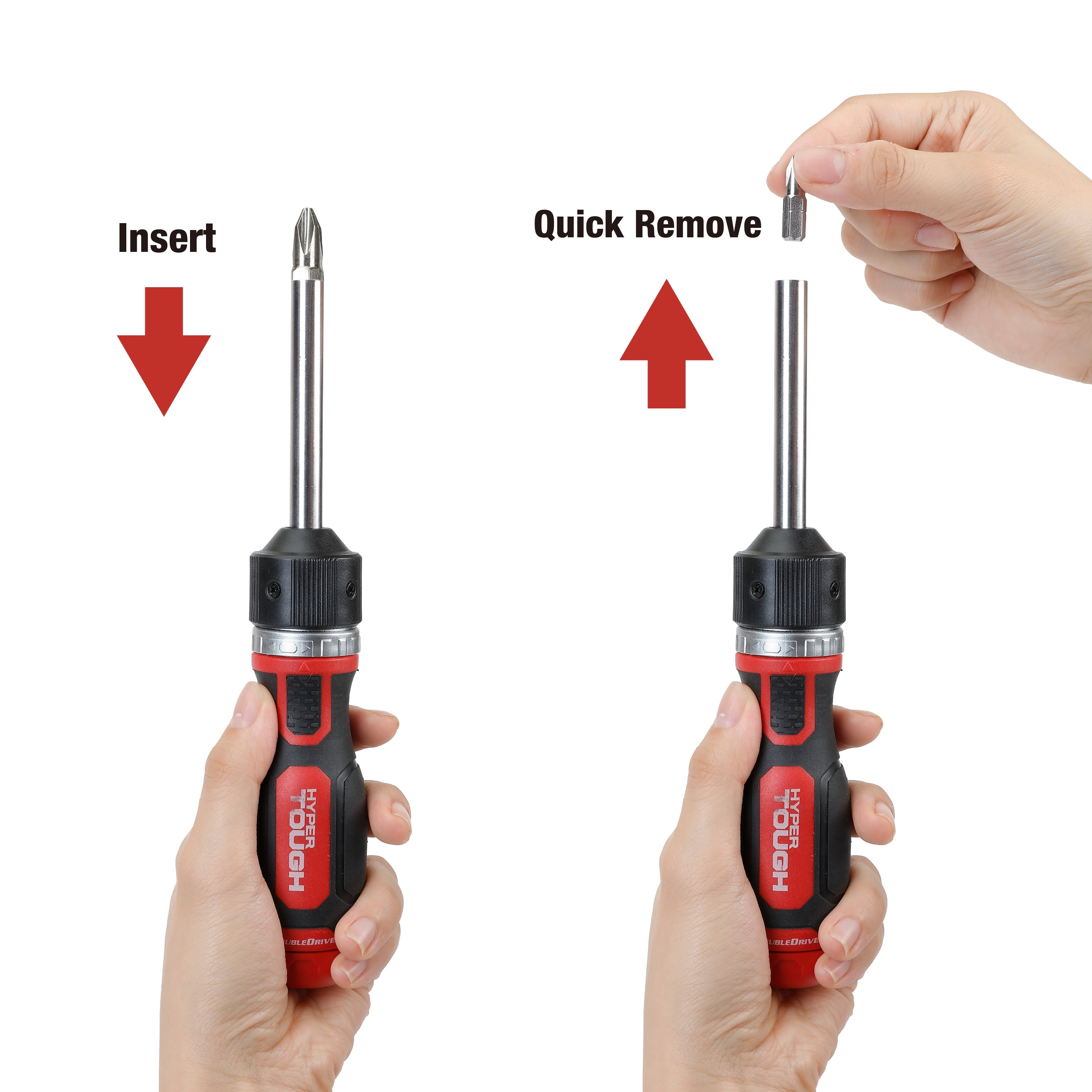 Hyper Tough 15-piece Dual Drive Double Drive 2X Speed Screw Driver Set, HYPERTOUGH PL HT 15PC DUAL SDRIVER