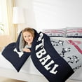 thumbnail image 4 of Feelyou Grey Sports Hemlet Full Size Comforter Sets for Kids, Soccer Athlete Bedding Comforter Set, Modern Cartoon Rugby Reversible Bedding Sets, Super Cozy Room Decor, 3-Piece, 4 of 8