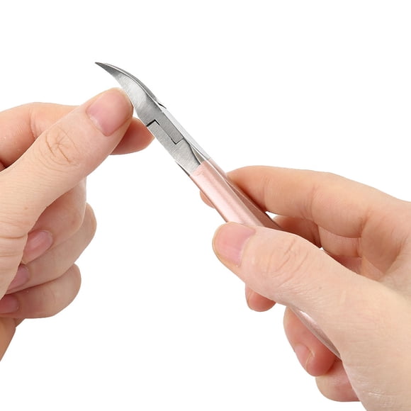 Cortaúñas encarnadas, tijera para eliminar la piel muerta, herramienta de pedicura de acero inoxidable, oro rosa