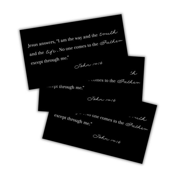 John 14:6 I Am The Way Truth Light Except Through Me 30pk 2x3.5 Wallet Size Cards Bible Scripture Verses How To Be Saved Tracts Handout Church Members