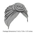 thumbnail image 2 of ziyahi Lot de 1 Disque Concentrique Turban Africain Pré-Noué Léger Mode Couvre-Chefs pour Femmes Gris, 2 of 5