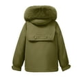 thumbnail image 5 of Scyoekwg Winter Coats for Women Short Puffer Jacket Thicken Long Sleeve Drawstring Parka Coats Hooded Padded Jacket Outerwear (Army Green,L), 5 of 5