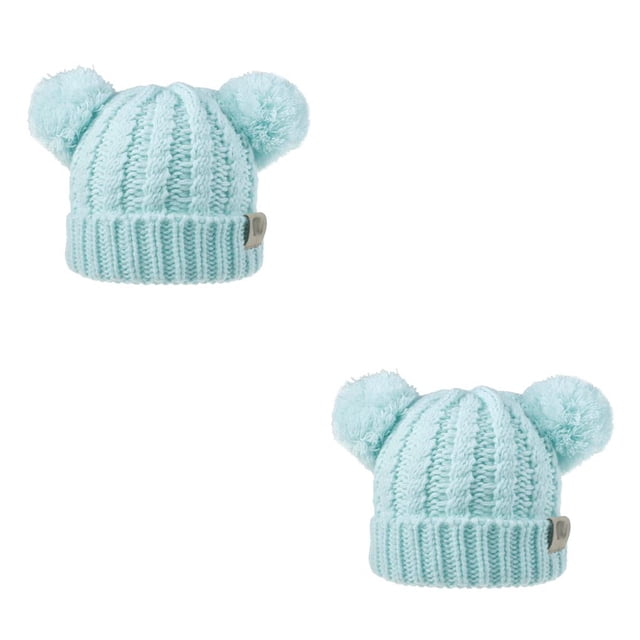 Gorro con bolas de pompones esponjosos Minnieouse Diseño de doble capa gorros de moda para niños