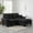 Black+3, variant on Arouseden 76" Black Modern Sectional Sofa,Small Sectional Couch with 2 Throw Pillows and Sturdy Legs,Chenille Sailboat Sofa,Modern Loveseat Sofas for Living Room