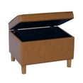 thumbnail image 2 of HomePop Dinah Storage Ottoman, Carmel faux leather, 2 of 11