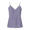 thumbnail image 6 of ClodeEU Women's V Neck Spaghetti Strap Tank Top, Casual Loose Fit Solid Color Sleeveless Tops Purple,Women's Plus S, 6 of 7