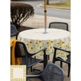 thumbnail image 6 of Square Outdoor Tablecloth with Umbrella Hole Yellow Daisy Outside Table Cloth Waterproof Patio Table Cover Spring Summer Rustic Garden Floral Blossom Zipper Tablecloths for Picnic Camping 60x60 Inch, 6 of 8