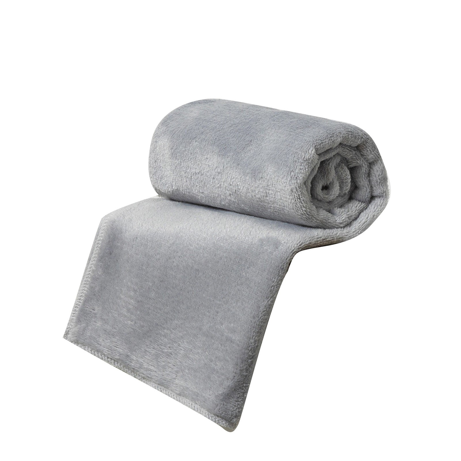 OCCOA Soft Fleece Blanket Throw Rug, Warm Cozy Plush Bedding Quilt, Lightweight Travel Sofa Wrap for Winter Nap, Gray