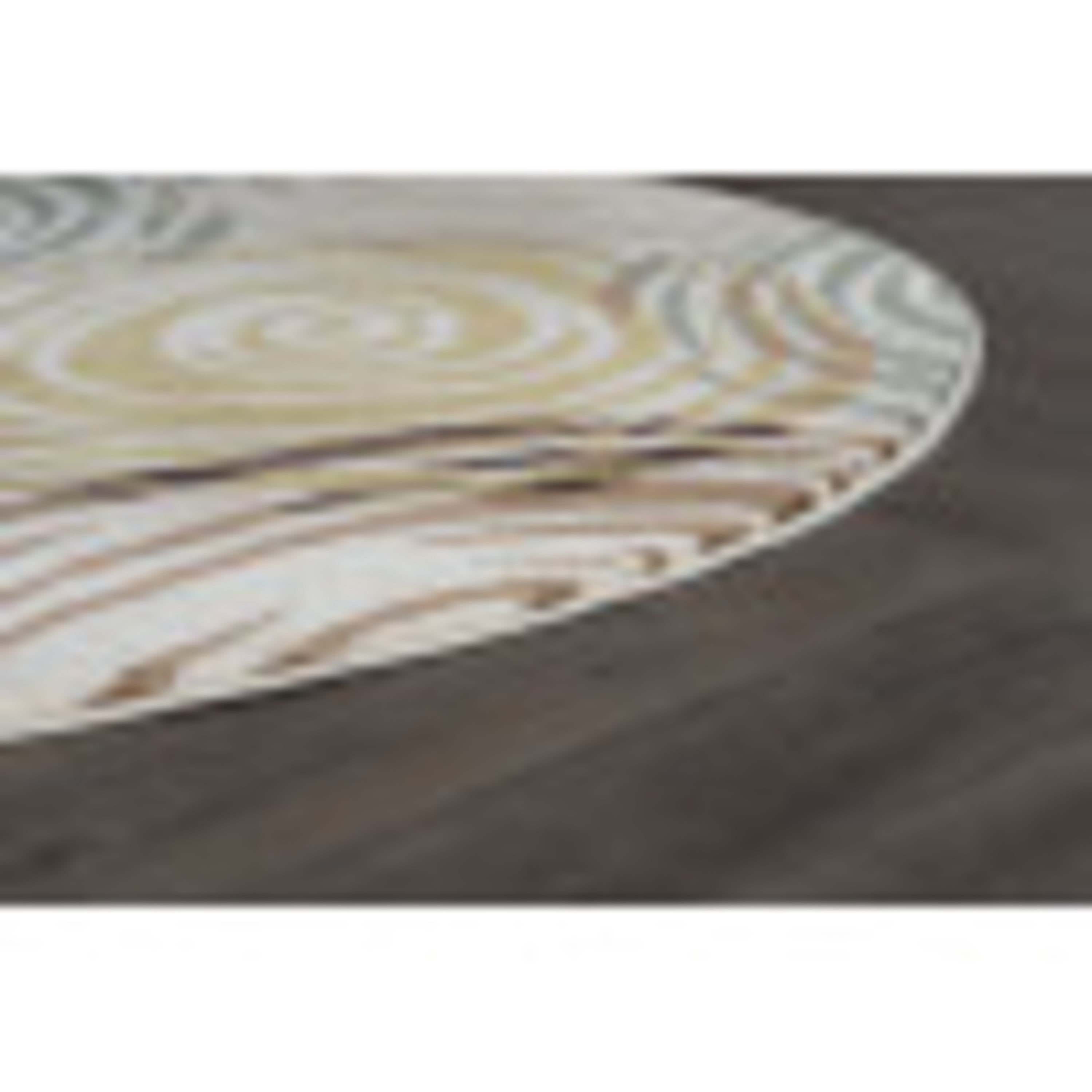 Deco Contemporary 8' Round Ivory and Beige Polypropylene Indoor Area Rug
