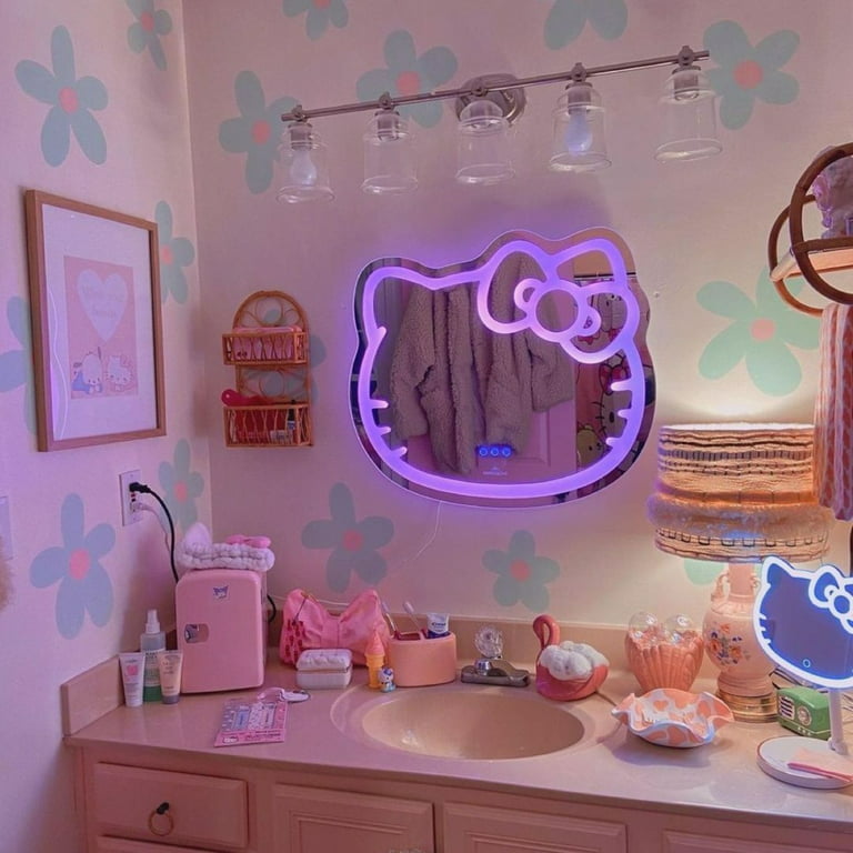 Light up the night with the Hello Kitty Smart Wifi LED Wall Mirror