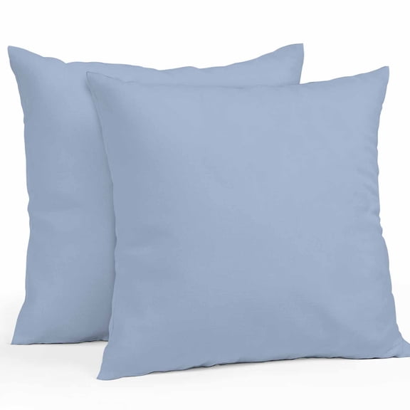 Throw Pillow Covers 24x24 Inch Set of 2, Pure Light Blue Waterproof Outdoor Pillow Covers, Simple Solid Color Decorative Cushion Pillowcases for Couch, Sofa, Bed, Garden, Patio