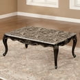 thumbnail image 2 of Furniture of America Esteran Traditional Indoor Genuine Marble Top Coffee Table, Dark Walnut, 2 of 6