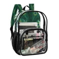 thumbnail image 6 of Iauyy Clear Backpack Heavy Duty PVC Transparent Backpack for College Workplace, Green Peacock Feather Pattern, 6 of 8
