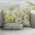 thumbnail image 3 of Nawypu  Throw Pillow Cover Oil Painting Peonies Indy Bloom Yellow Floral Decorative Home Office Throw Waist Lumbar Pillow Case Cushion Cover Rectangle, 3 of 5
