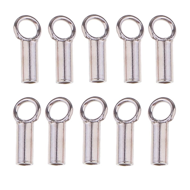 10 tapones de cuentas de tubo de plata de ley 925 para hacer joyas.