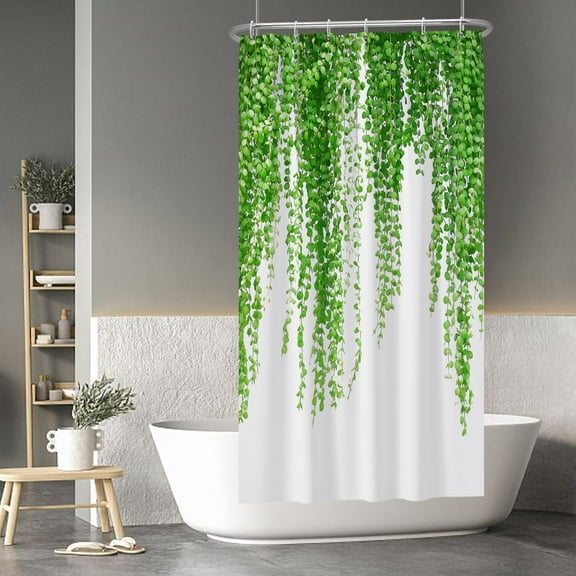 Lush Vine Plants Shower Curtain Green Leaves Ivy Natural Botanical Decorative for Bathroom Waterproof Fabric with Hooks (36"x72) Bring the Outdoors Inside with Vibrant Greenery