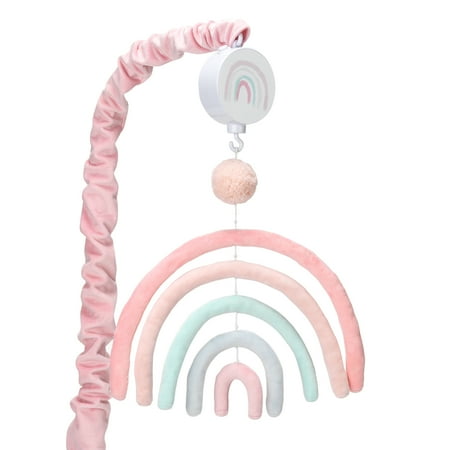 UPC: 0084122010680 | Lambs & Ivy Watercolor Pastel Rainbow/Pom Pom Musical Baby Nursery Crib Mobile