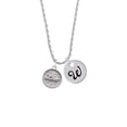 thumbnail image 2 of Delight Jewelry Silvertone Love - Round Seal Silvertone Script Initial Disc - W - Charm Necklace, 20"+3", 2 of 4