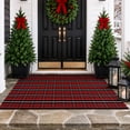 thumbnail image 4 of RUG ROBOT Christmas Buffalo Plaid Outdoor Rugs for Entryway 3'x5', Checkered Area Rug Cotton Front Door Mat Porch Entrance, Washable Red and Black/White Farmhouse Carpet for Bedroom Xmas decor, 4 of 10
