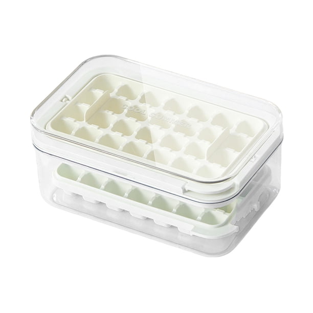 Bandeja grande para cubitos de hielo con tapa y recipiente. Molde apilable para cubitos de hielo con capacidad para 28 cubitos, ideal para bebidas, café y cócteles.