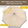 thumbnail image 5 of Patiojoy 10FT Patio Offset Umbrella 8 Ribs Cantilever Umbrella w/Crank for Poolside Yard Lawn Garden Beige, 5 of 10