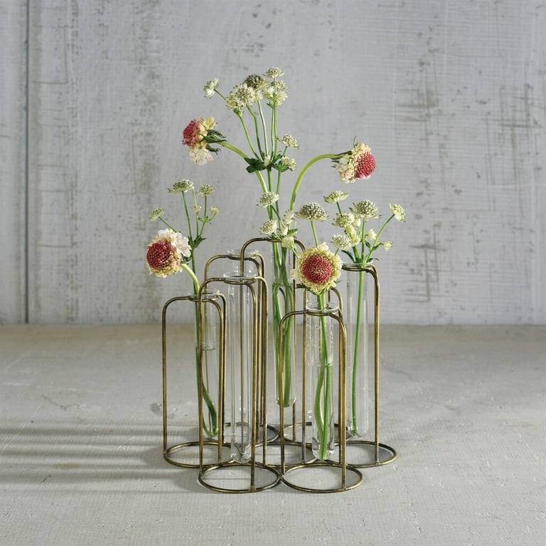 Burnished Gold Test Tube Cluster Vase Burnished Gold Test Tube Cluster Vase