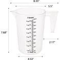 thumbnail image 2 of Food-Grade Plastic Measuring Pitcher – 64 Ounce & 8 Cups Measuring Cups with Handle for Liquid, Motor Oil, Pool & Lawn Chemicals, Dilution, Soap Mixing, Brewing, Commercial & Kitchen Use(2000ml), 2 of 3