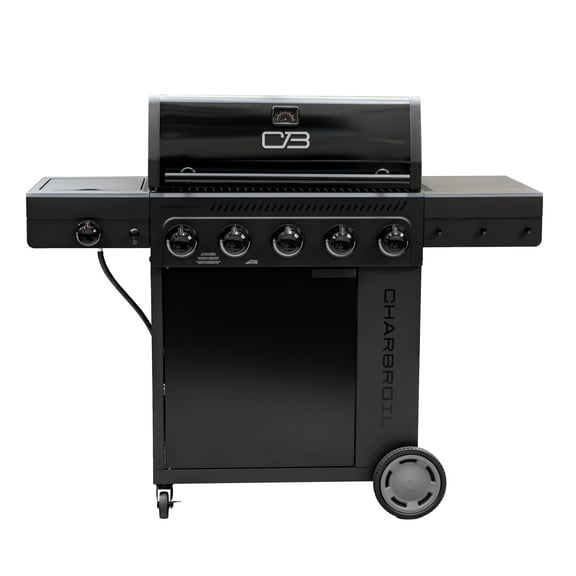 Charbroil Gas Grill, Performance Series FlavorMax 5 Burner Grill with Side Burner and Griddle, Black