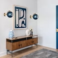 thumbnail image 4 of KCO Lighting Set of 2 Blue Glass Wall Sconce Gold Globe Wall Light Fixtures Bedroom Bedside Sconces, 4 of 7