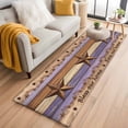 thumbnail image 2 of Country Stars Runner Rugs 2x6 ft Purple Wood Grain Bless Our Home Farmhouses Washable Hallway Rugs Non-Slip Floor Mats Absorbent Carpet Bedside Runners for Bedroom Kitchen Bathroom Laundry Room, 2 of 9