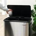 thumbnail image 4 of Elama 16 Gallon 2 Compartment Large 8 Gallon Split Stainless Steel Step Trash Bin with Slow Close Mechanism, 4 of 8
