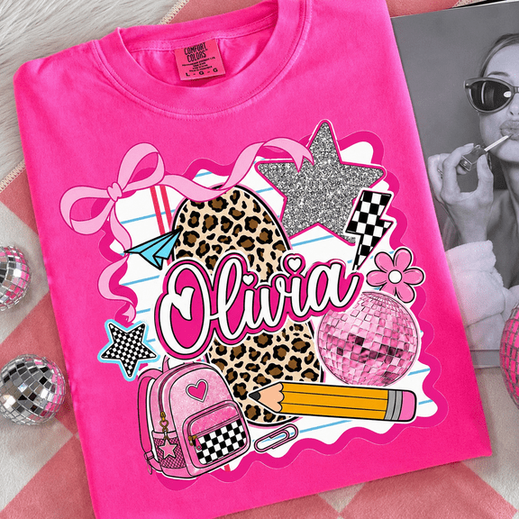Back To School Shirt, Personalized Name Student Shirt, Custom Pencil Backpack Outfit, First Day of School Gift, Teacher Student Shirt