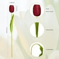 thumbnail image 3 of 10PCS Faux Flowers with Vase, Faux Silk Tulip Flower Artificial Flowers Bouquet in Glass Vase, Faux Flower Arrangement with Vase for Home Office Decoration, Dining Table Centerpiece Fake Tulips, 3 of 5