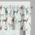 thumbnail image 3 of Ambesonne Deer Valance Pack of 2, Old Text Animals Christmas, 42"X12", Turquoise Brown Beige, 3 of 5