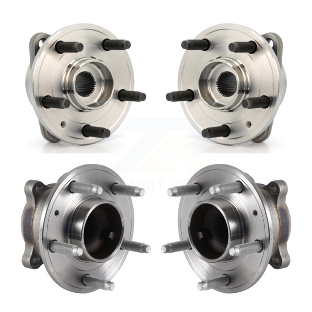 Kugel Front Rear Wheel Bearing & Hub Assembly Kit for Car 2013 Chevrolet Cruze with 16" Factory Wheels - Left Right Side (Driver Passenger) K70-101816
