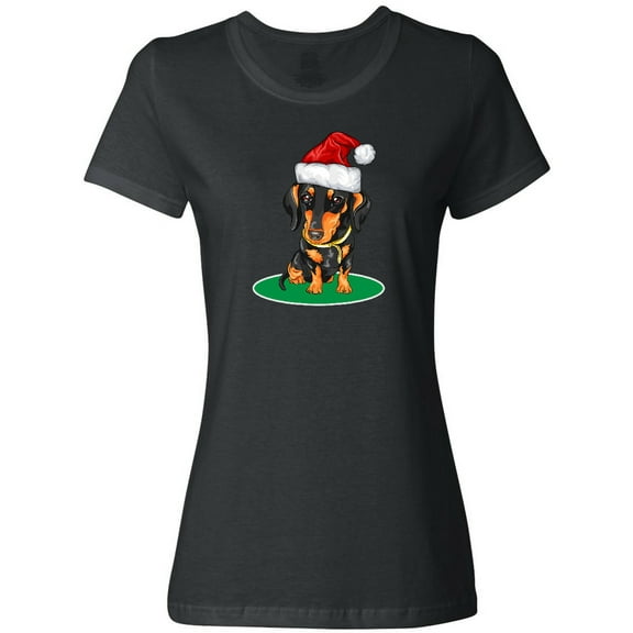 Inktastic Christmas Dachshund Dog Santa Women's T-Shirt