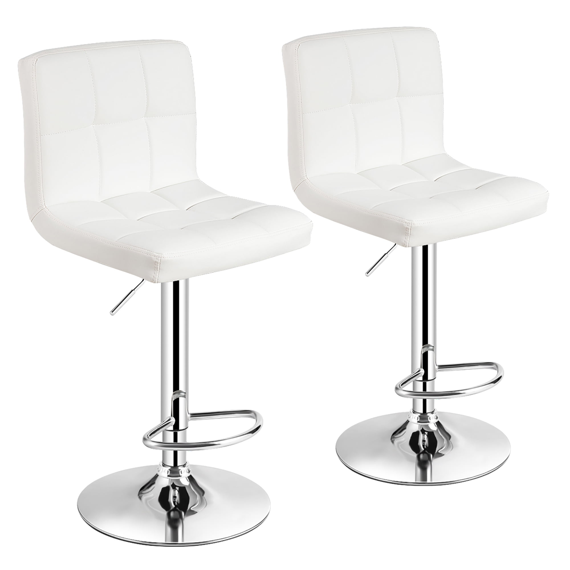 Costway Bar Stool With Swivel, White Bar Stools Set Of 2