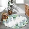 thumbnail image 4 of Green Flowers Round Living Room Rugs 3.3 ft, Watercolor Green Wisteria Floral Washable Area Rug with Non-Slip Sturdy Edge Binding Round Front Door Mat Floor Carpet for Entryway, 4 of 9