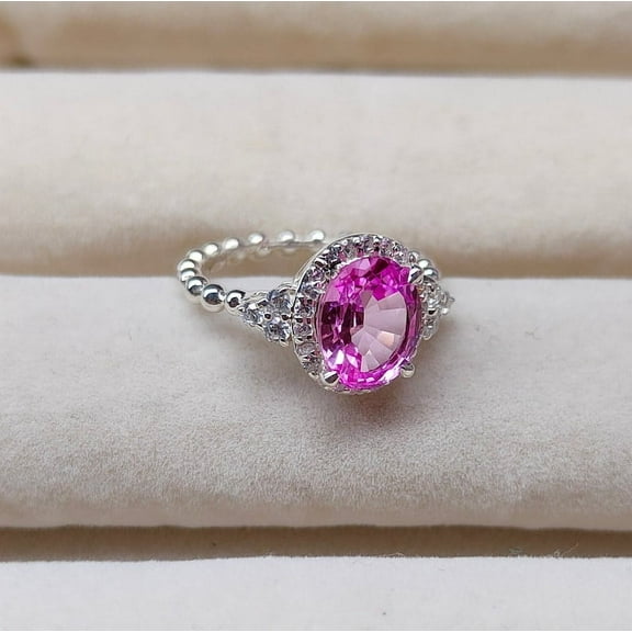 Pink Sapphire Engagement Ring, Sapphire Ring, Pink Gemstone, Promise Ring For Women, September Birthstone, Anniversary Gift For Her