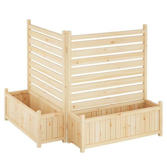 Roromall Outdoor Privacy Fence Panels, Wood AC Unit Screen with Planter Box, Privacy Fence Panels for Outside, Yard Fence for Air Conditioner, Trash Can, Pool, Patio & Backyard