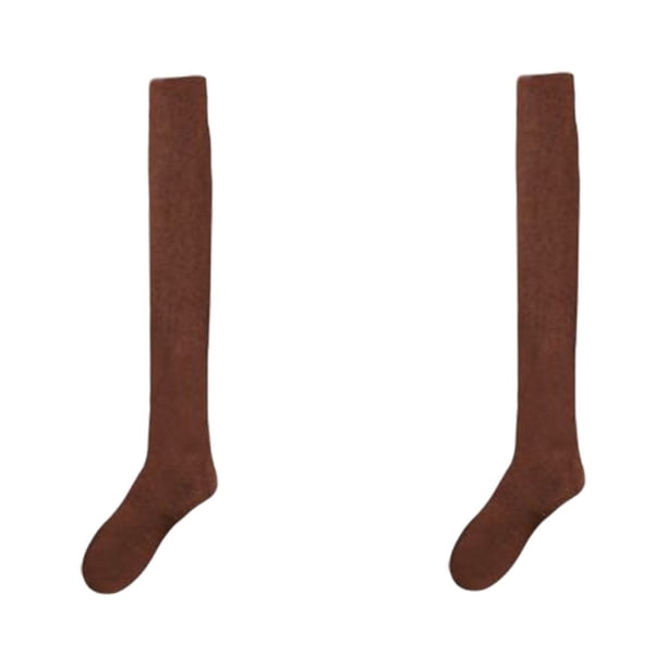 Minnieouse 1 par de calcetines de tubo largos por encima de la rodilla de Color sólido de estilo informal para acampar, medias cálidas de invierno gruesas Accesorios de disfraces Rojo Minnieouse AP013478-02