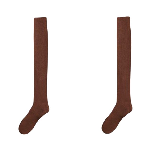 Minnieouse 1 par de calcetines de tubo largos por encima de la rodilla de Color sólido de estilo informal para acampar, medias cálidas de invierno gruesas Accesorios de disfraces Rojo Minnieouse AP013478-02