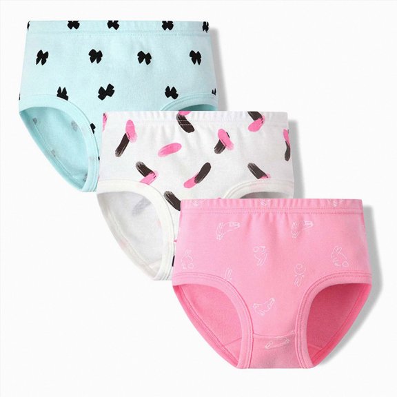 Ccpelsie Girls' Soft Cotton Underwear - Kids Bikini Brief Panties for Girls and Toddlers(Pink,4-5 Years)
