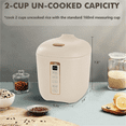 thumbnail image 6 of Mini Rice Cooker 2 Cups Uncooked 1.2L Portable Nonstick Travel Rice Maker BPA Free with 24 Hour Timer and Keep Warm Beige Bestseling, 6 of 6